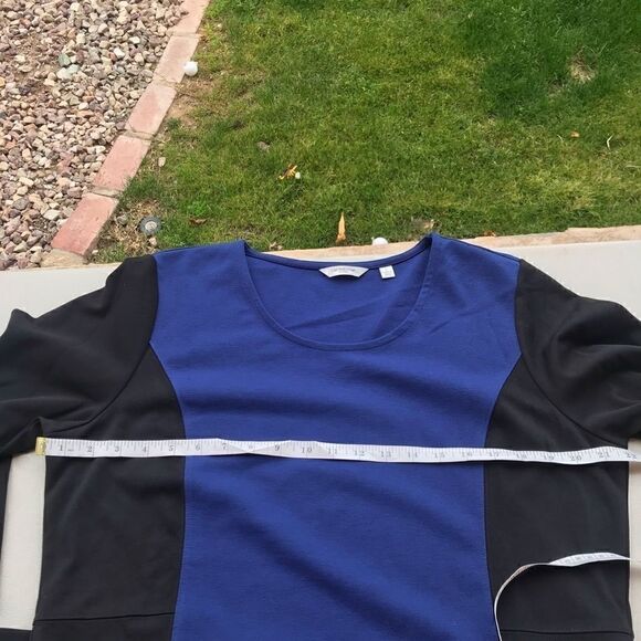 Liz Claiborne Color block dress size L Black Navy - Picture 7 of 8